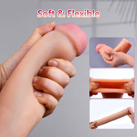 Penis Sleeve Extension, Cock Extender, Realistic Textured, Pleasure Enlager&Enhancer, Body-Safe & Ultra-Soft Stretchy Material, Water-Based Lube Applicative for Men & Couple