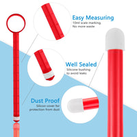 ANGCURE Lubricant Lube Applicator Syringes, Lubricant Tube Shooter with Smooth Rounded Cap for Men, Women & Couples, Reusable, Easy Use & Clean [10ml Scales] (Red & Gray)